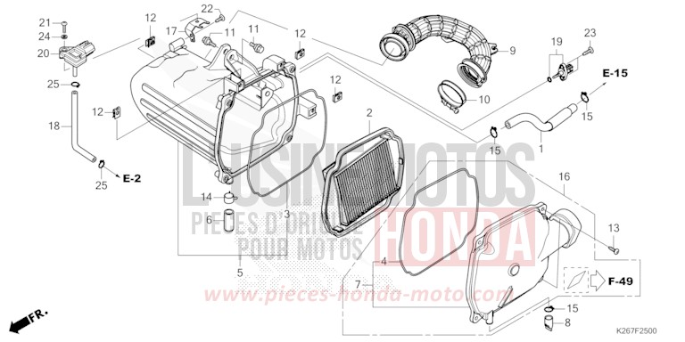 AIR CLEANER for MSX GROM A GAYETY RED (R310) from 2021